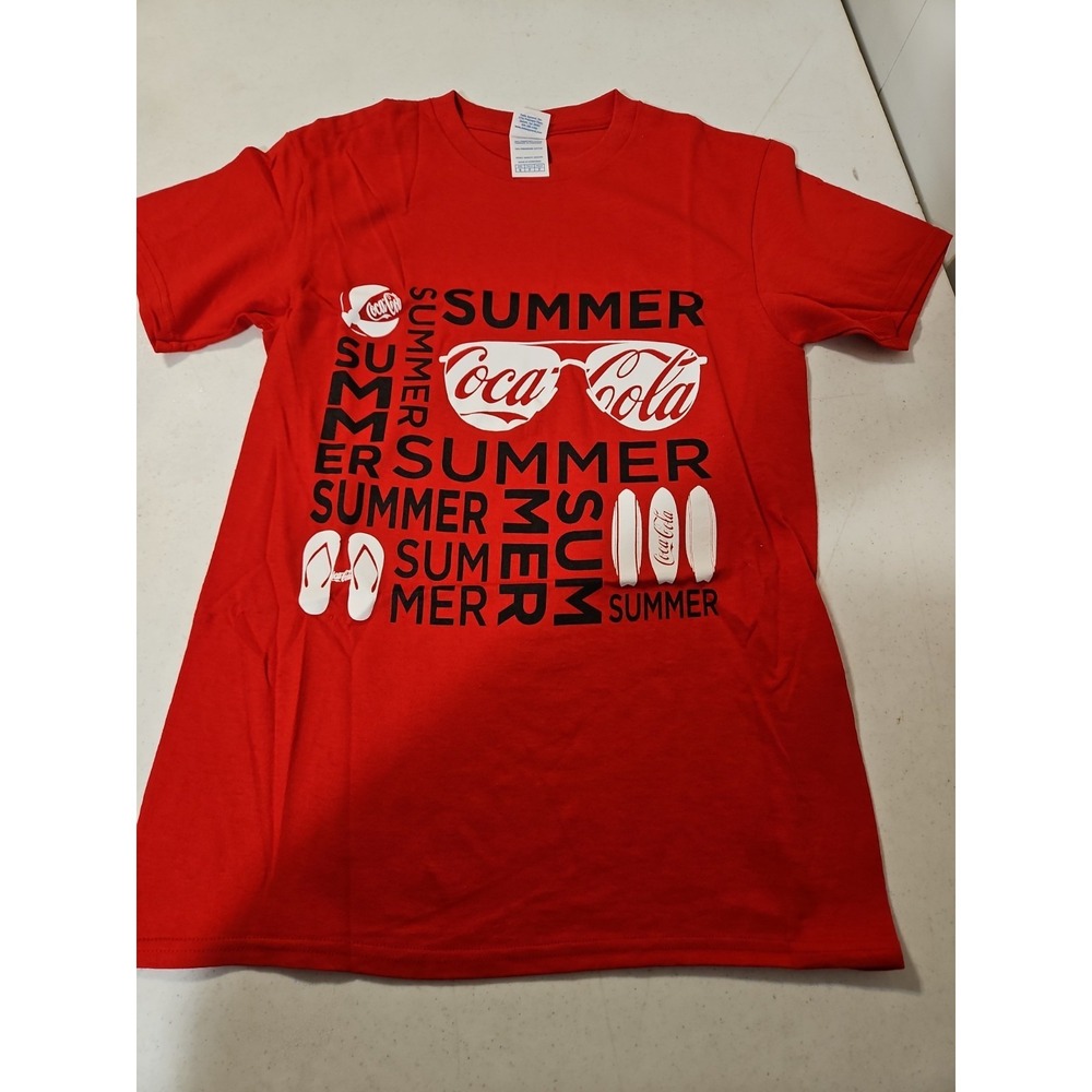 Coca-Cola Red Shirt Graphic Print Summer Small Unisex T-Shirt New In Bag (1747